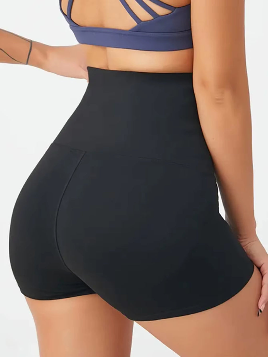 Women'S High-Waisted Snap-Waist Tummy-Control 3-Inch Shorts, Slim-Fit for Pilates & Yoga