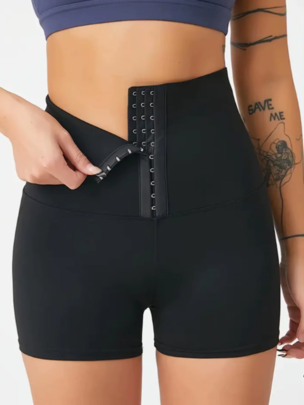 Women'S High-Waisted Snap-Waist Tummy-Control 3-Inch Shorts, Slim-Fit for Pilates & Yoga