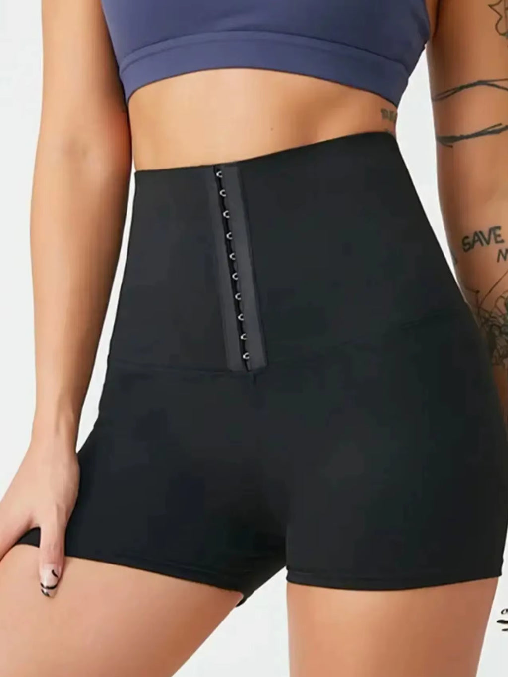 Women'S High-Waisted Snap-Waist Tummy-Control 3-Inch Shorts, Slim-Fit for Pilates & Yoga