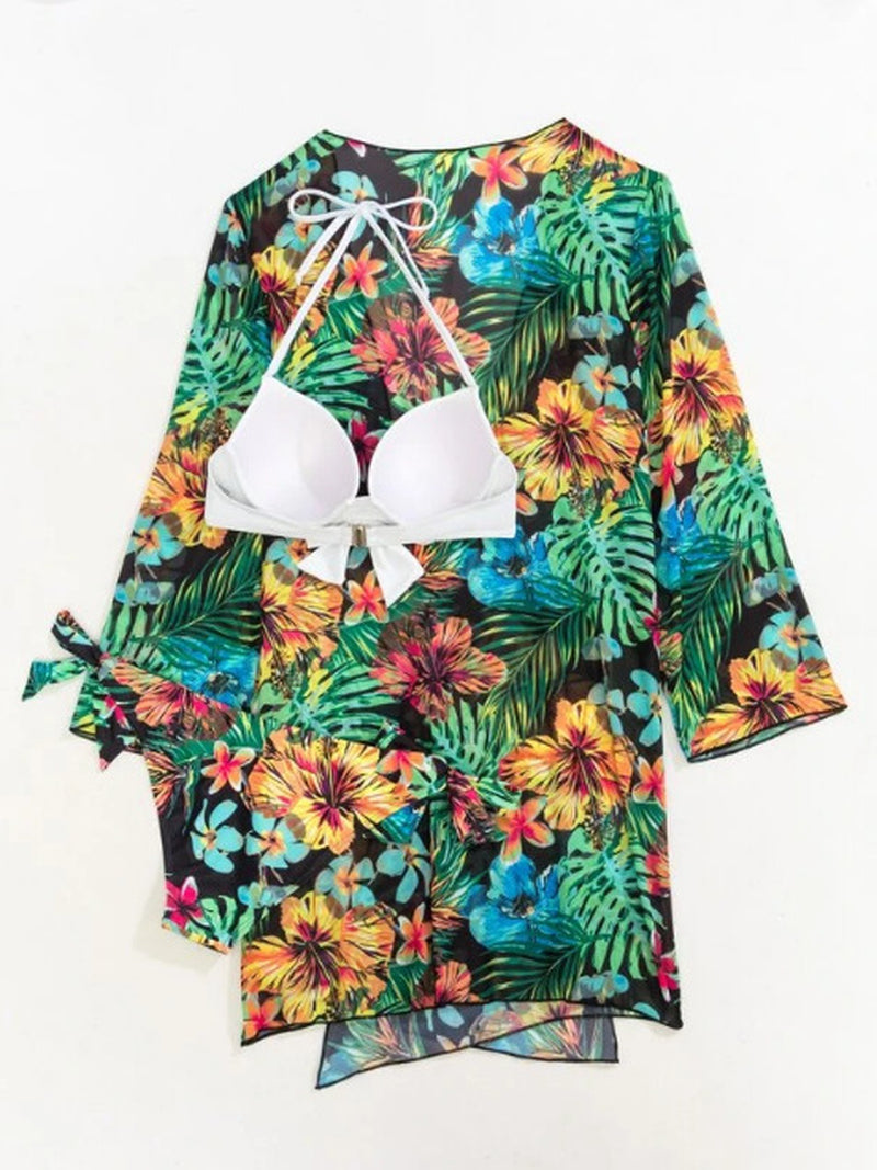 Women'S Three-Piece Bikini Mesh Split Swimsuit