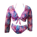 Women'S plus Size Three-Piece Two-Piece with Yarn Swimsuit